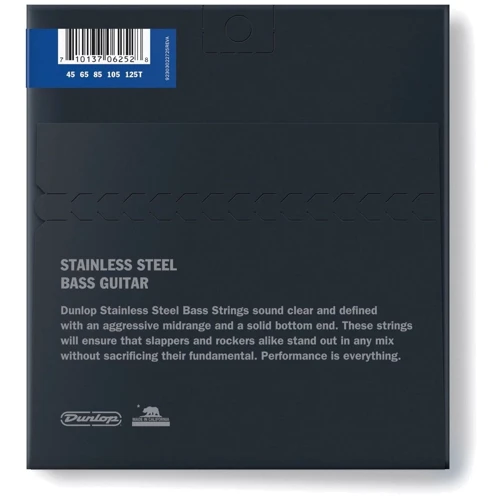 Струна для гитар Набор струн DUNLOP DBS45125T Stainless Steel Medium 5 Tapered B (45-125): Тип Комплект струн