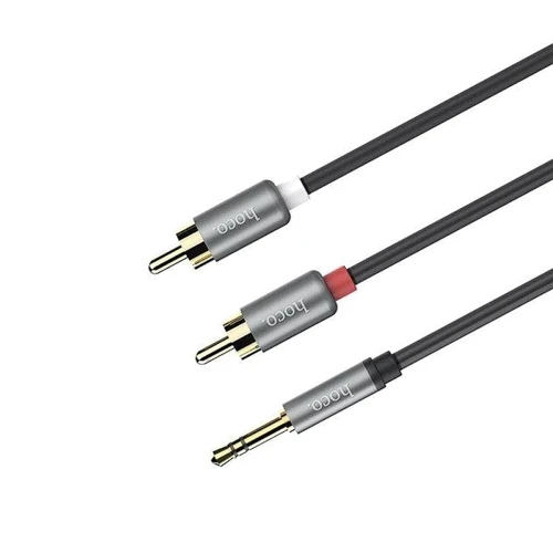 Кабель Hoco Audio Cable AUX 3.5mm Jack UPA10 1.5m Metal Gray: Тип Mini-jack 3.5mm - RCA-jack