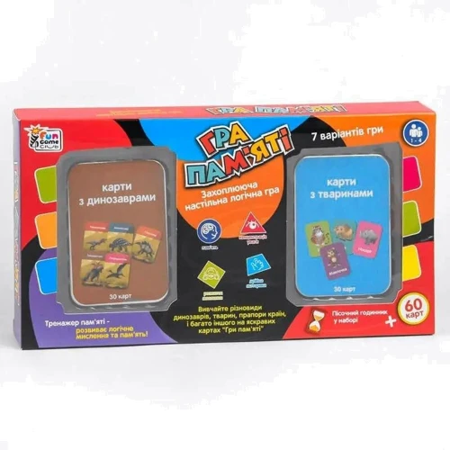 Карточная игра 4FUN Game Club Игра памяти – с животными и динозаврами (UKB-B 0046-2)