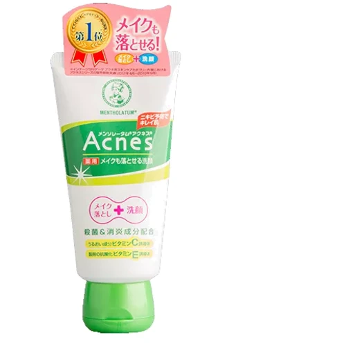 Mentholatum Acnes Medicated Makeup Remover Лечебный крем-гель для умывания + средство для снятия макияжа 130 g