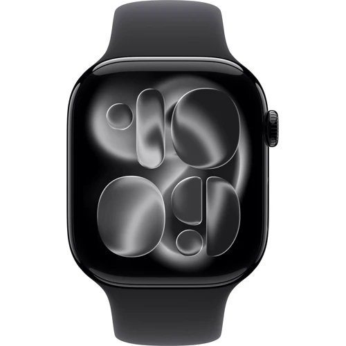 Apple Watch Series 11 GPS 42mm Jet Black Aluminium Case with Black Sport Band - M/L (MEQU4)