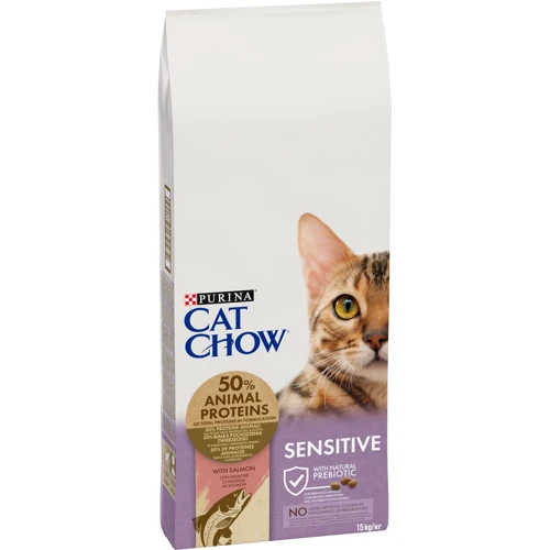 Сухий корм Cat Chow Sensitive для дорослих кішок з чутливою шкірою та травленням з лососем 15кг (12293143) фото 10