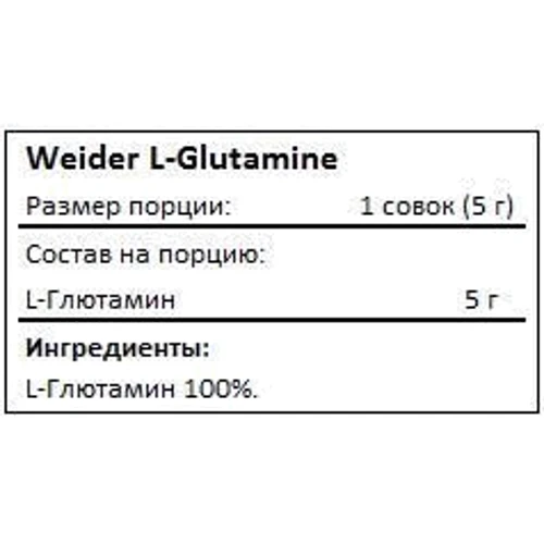 Аминокислота для спорта Weider L-Glutamine 400 g /80 servings/ Pure: Вкус Без вкуса