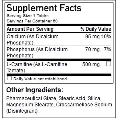 Жиросжигатель Optimum Nutrition L-Carnitine 500 Tabs 60 tabs: Пол Унисекс