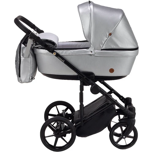 Коляска 2 в 1 Adamex Amelia ECO SM-13 серебро (перламутр) (624853): Возможность установки люльки есть