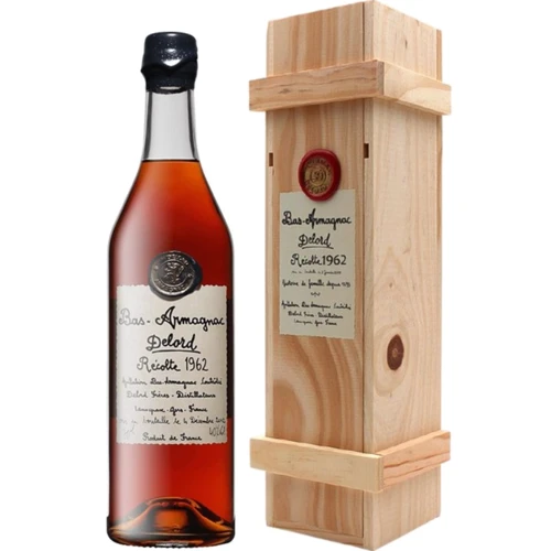 Арманьяк Delord Bas-Armagnac 1962 wooden box 40 % 0.7 л (WHS3324113719626)