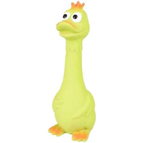 Игрушка с пищалкой Flamingo Duck Sitting утка для собак из латекса 21 см