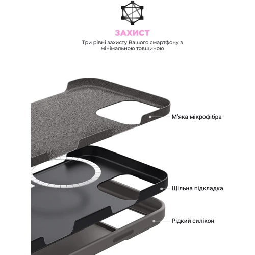 Чехол для iPhone ArmorStandart ICON2 MagSafe Stone Grey for iPhone 16 Pro Max (ARM81321) фото 5