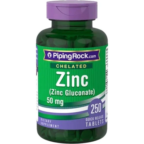 Piping Rock Chelated Zinc 50 mg Gluconate 250 tabl Комплексообразующий цинк (глюконат)