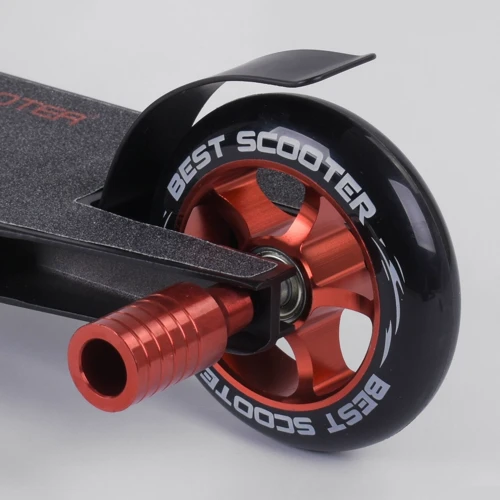 Самокат трюковий Best Scooter з PU колесами, HIC-системою, пеги, алюмінієвими дисками та декою Black/Red (98438): Кількість коліс 2