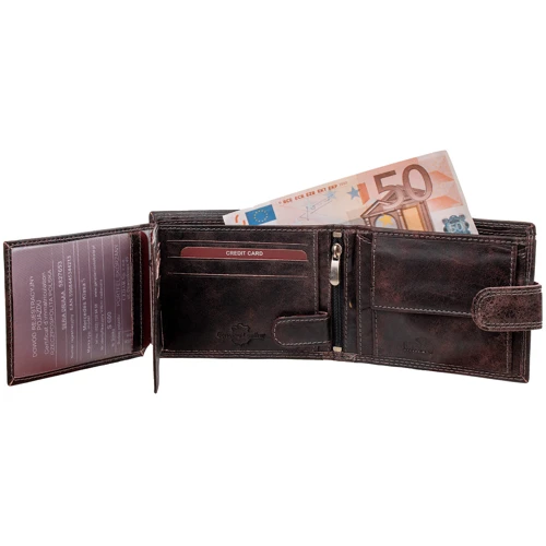 Мужское портмоне Always Wild темно-коричневое (DNKN992L-MCR-black): Пол Мужской