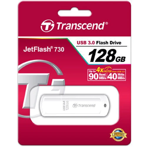 USB-флешка Transcend 128GB JetFlash 730 USB 3.0 White (TS128GJF730): Вес 8,5 г