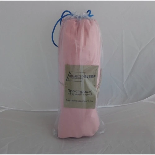 Розовая простынь на резинке из ранфорса SoundSleep 155pink 140х200см (92255531): Тип простынь