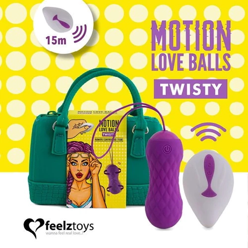 Вагинальные шарики с массажем и вибрацией FeelzToys Motion Love Balls Twisty с пультом ДУ