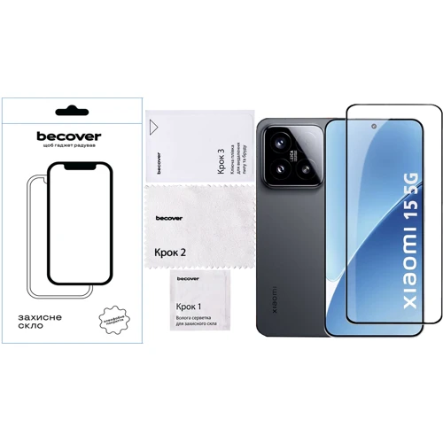 BeCover Tempered Glass Black for Xiaomi 15 5G (713419)