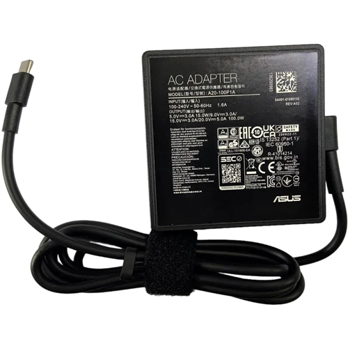 Зарядний пристрій ASUS 100W 5V 9V 15V 3A 20V 5A Type-C AC100-240V OEM (99758)
