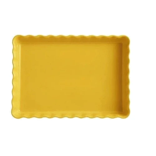 Форма для запекания Emile Henry Ovenware 2.4 л 24х34 см керамическая желтая (906038): Крышка Нет