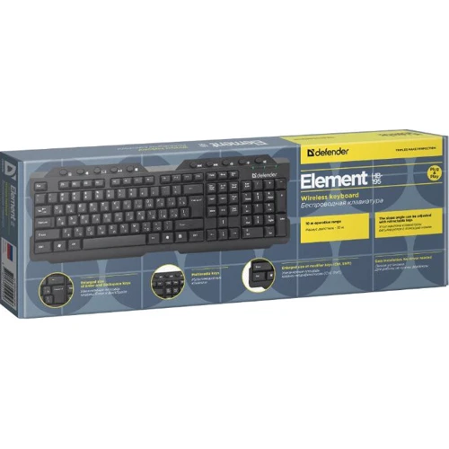 Клавиатура Defender Element HB-195 Black (45195): Интерфейс подключения Wireless (радио интерфейс)