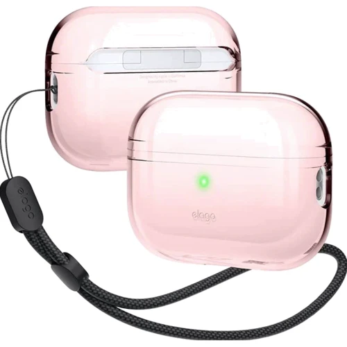 Чехол для наушников Elago Clear Case with Nylon Lanyard Lovely Pink (EAPP2CL-BA+ROSTR-LPK) for Apple AirPods Pro 2