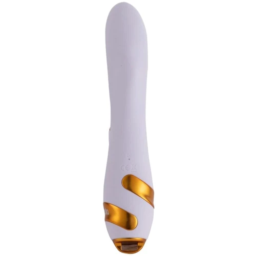 Вибратор-кролик с флоггером LOCKINK Sevanda Whip Vibrating Massage Wand - White & Golden