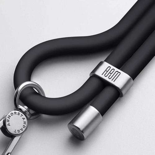 Ремешок для смартфона ArmorStandart Silicone Rope Titanium Black with Grey holder (ARM76273): Цвет черный