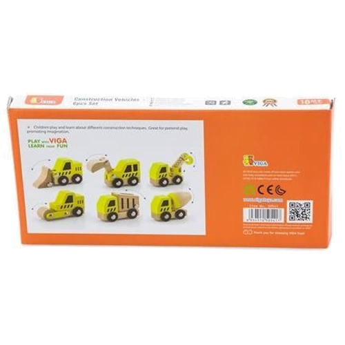 Набор игрушечных машинок Viga Toys Стройтехника 6 шт (50541)