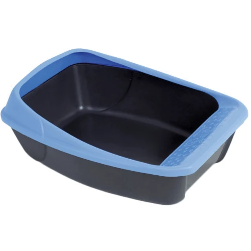 Туалет для котів MPS Virgo Dark Grey/Blue з рамкою 52х39х20 см (8022967012751)