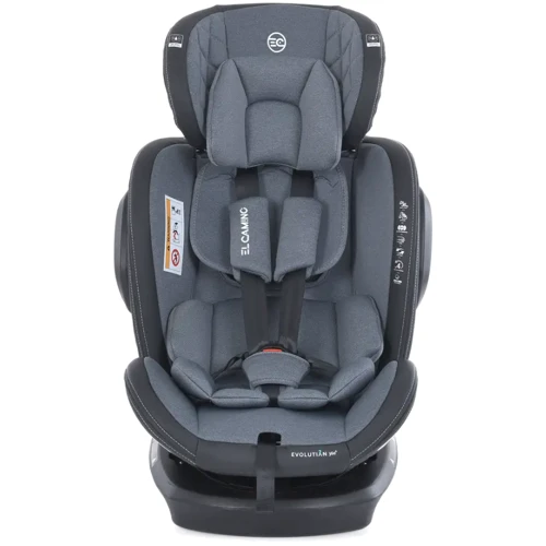 Автокресло El Camino Evolution 2 360 ME 1045 ISOFIX 0-36 кг melange cloud gray (ME 1045 melange cloud g): Регулировка высота подголовника, наклон спинки