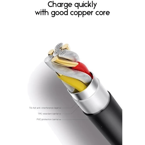 Кабель T-PHOX USB Cable to USB-C Fast 3A 1.2m Black (T-C829 Black) фото 7