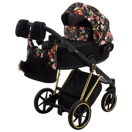 Универсальная коляска 2 в 1 Adamex Porto Special Edition Gold Flowers-1 черная (625663): Тип коляски Универсальная коляска (2-в-1)