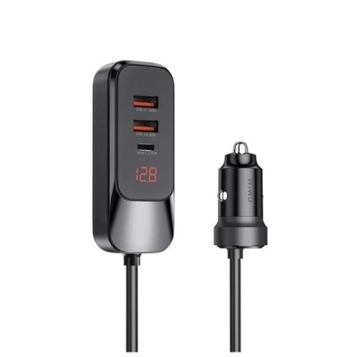 Зарядний пристрій WIWU Car Charger 2xUSB+USB-C Extend Wi-QC015 120W Black
