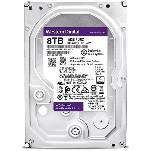 Внутрішній жорсткий диск WD 8TB Purple Surveillance (WD82PURZ)