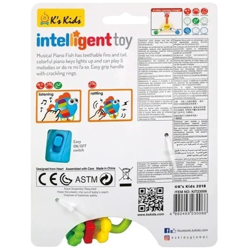Погремушка K`s Kids Пианино Рыбка со световыми эффектами (KIT23006)
