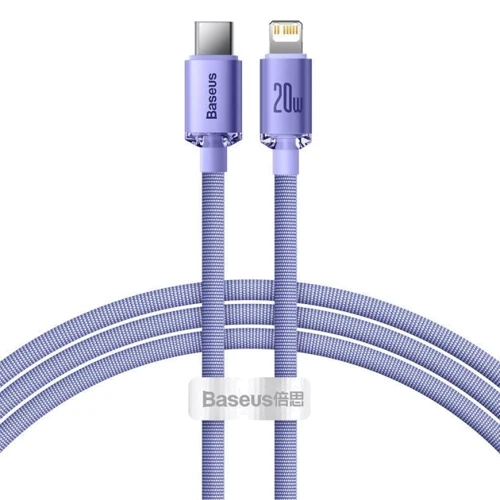 Кабель Baseus Cable USB-C to Lightning Crystal Shine 20W 1.2m Purple (CAJY000205)