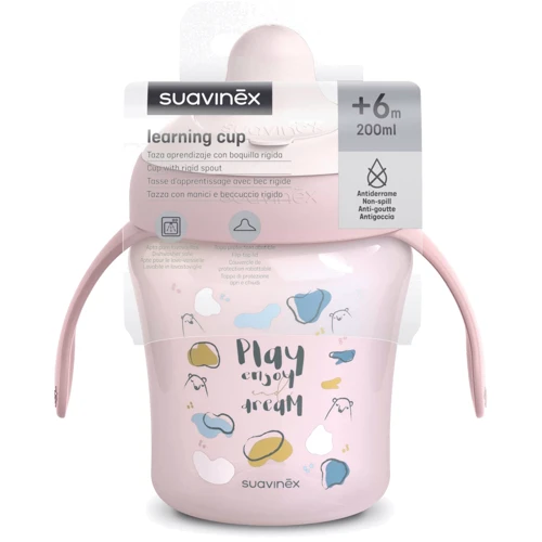 Чашка с носиком Suavinex "Bear Family" 200 мл +6 месяцев розовая (402642): Производитель Suavinex