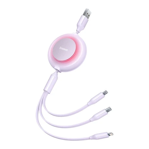 Кабель Baseus USB Cable to Micro USB/Lightning/Type-C Bright Mirror 2 Series 3.5A 1.1m Purple (CAMJ010005): Длина 1.1 м