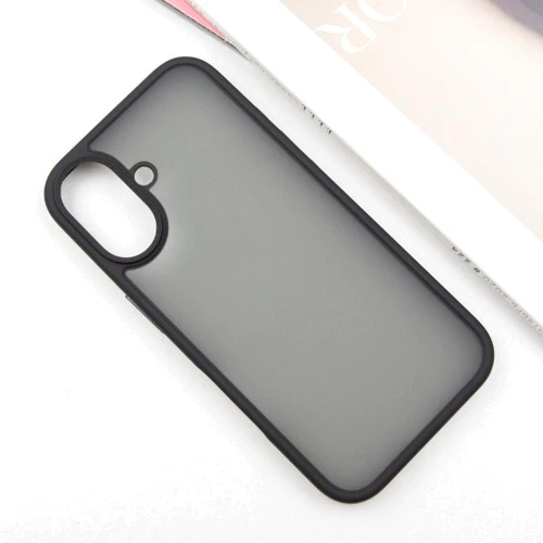Чехол для iPhone Mobile Case TPU+PC Metal Buttons Black for iPhone 16: Материалы поликарбонат и полиуретан