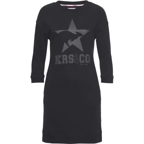Платье KangaROOS 49674442 48 черное спортивное до середины бедра: Фасон Прямое
