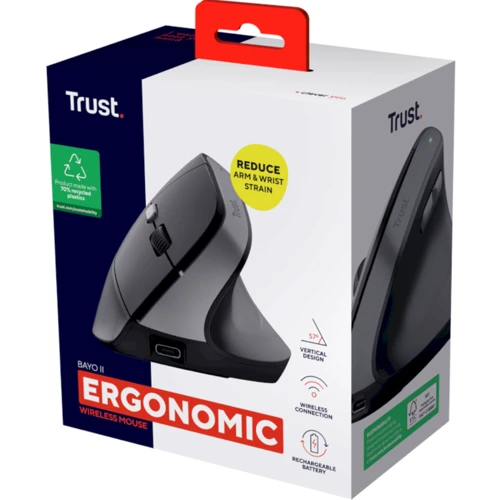 Мишка Trust Bayo 2 Ergonomic Black (25145): Вага 115 г