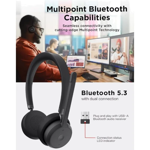 Наушники Lenovo Wireless VoIP (4XD1M80020): Время работы, ч 60