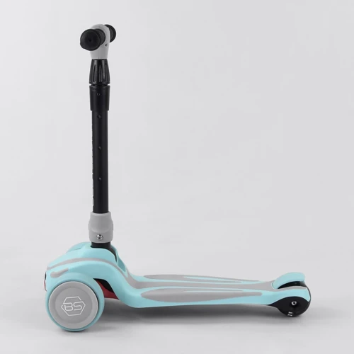 Самокат трехколесный Best Scooter, MAXI, складной алюминиевый руль, 3 колеса PU со светом Blue (102048): Количество колес 3