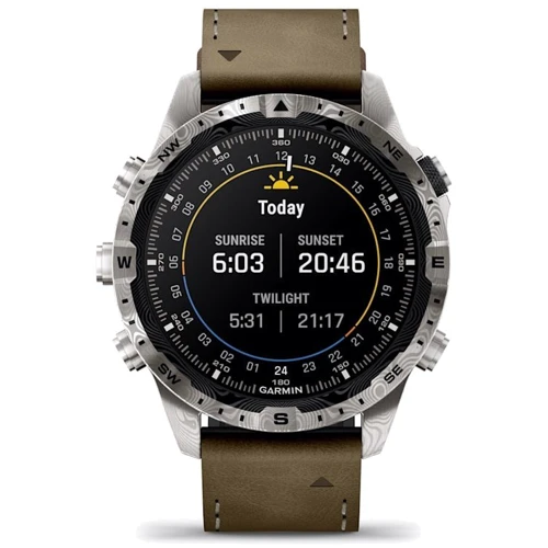 Смарт-часы Garmin MARQ Adventurer (Gen 2) Damascus Steel Edition Modern Tool Watch (010-03393-31): Особенности Барометр, Термометр, Компас, Металлический корпус, Бесконтактная оплата, Влагозащищенные