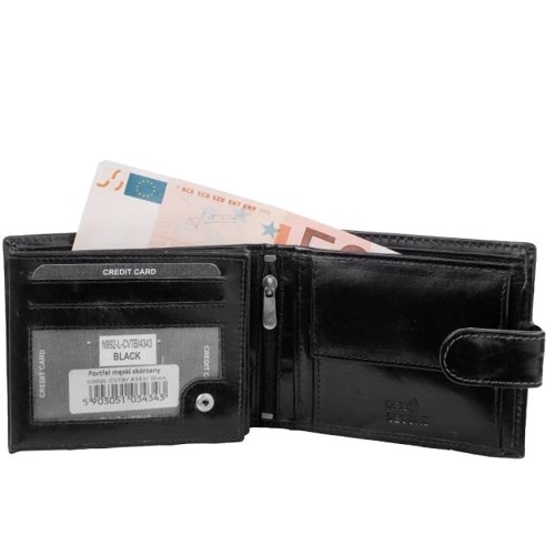 Мужское портмоне Buffalo Wild черное (N992L-CVTB BLACK): Формат кошелька Вертикальный