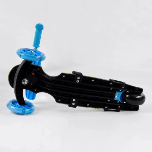 Самокат Best Scooter с защитным бампером голубой (S 1565): Конструкция рамы цельная