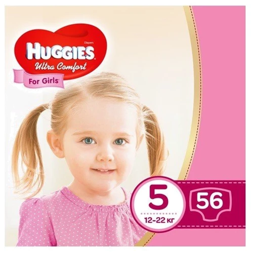 Huggies Ultra Comfort 5 (12-22 kg) Mega 56 Girl