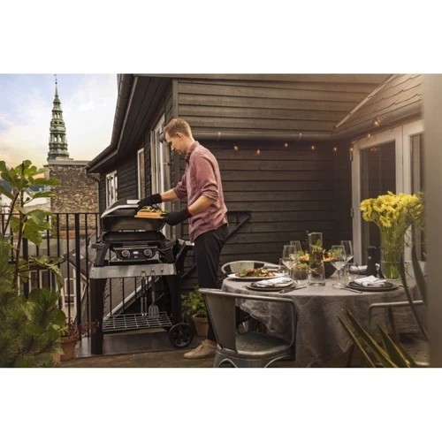 Электрический гриль WEBER PULSE 2000 с подставкой PULSE CART 85010079: Особенности Термометр, С крышкой, С колесами