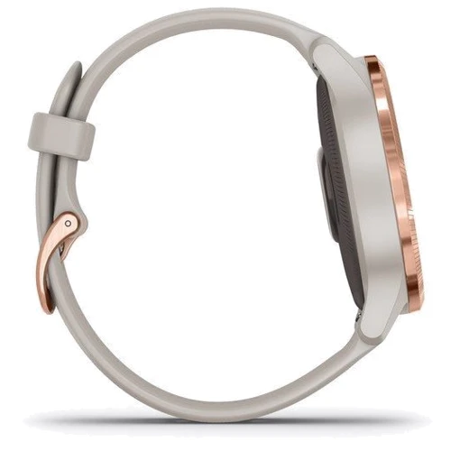 Смарт-часы Garmin Venu Rose Gold Stainless Steel Bezel with Light Sand Case and Silicone Band (010-02173-22): Цвет ремешка серый
