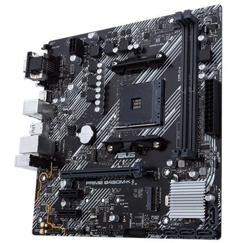 ASUS PRIME B450M-K II: Разъемы на плате PCI Express x1, SATA 3.0, M.2