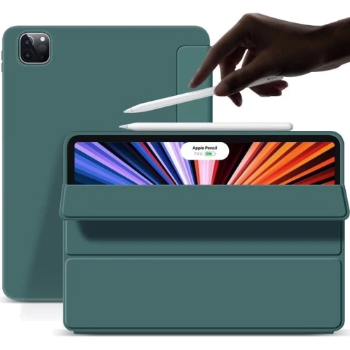 Аксессуар для iPad BeCover Tri Fold Soft TPU Silicone Dark Green for iPad Pro 12.9 (2020-2022) (709713): Цвет зеленый