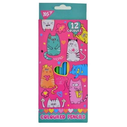 Олівці Yes 12 кольорів Lovely cats (290533)